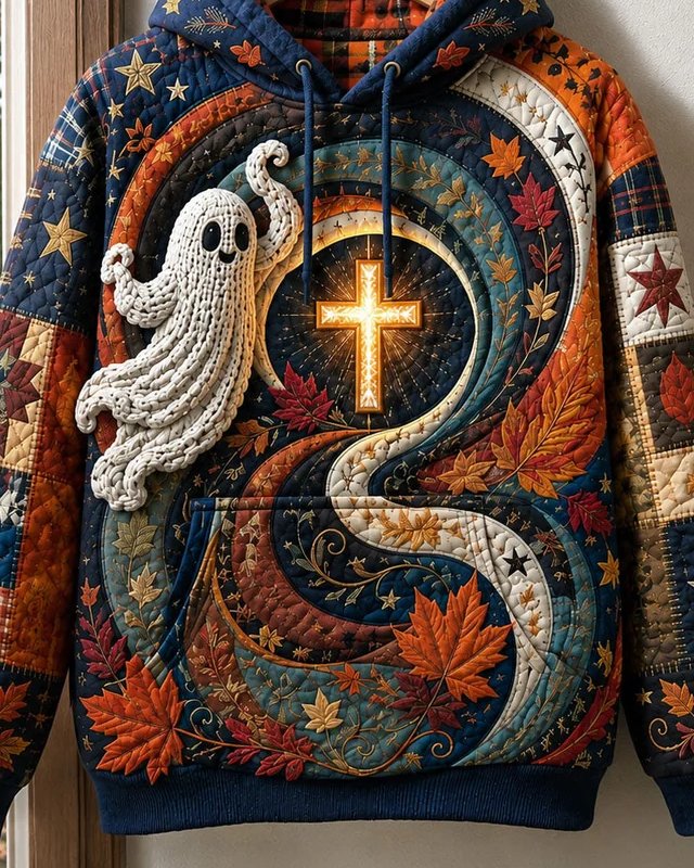 Close-up of the Autumn Faith Swirl print