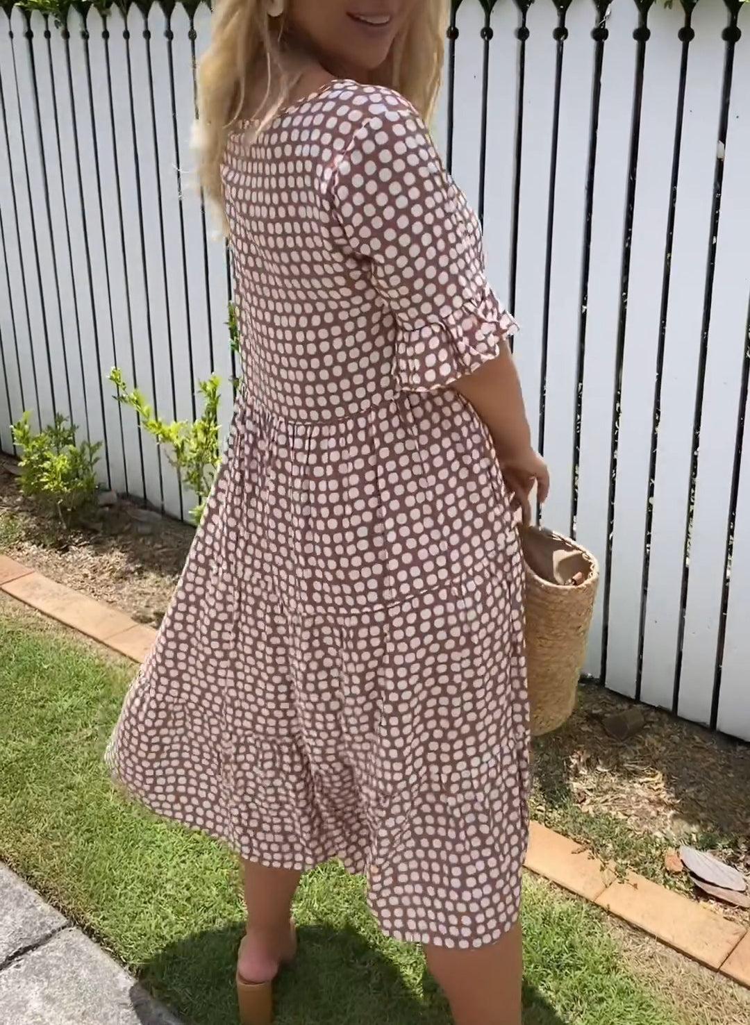 Nicola - Midi Dress with Short Sleeves