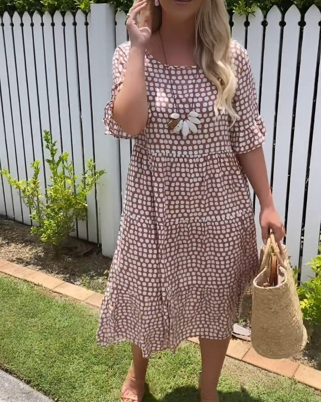 Nicola - Midi Dress with Short Sleeves