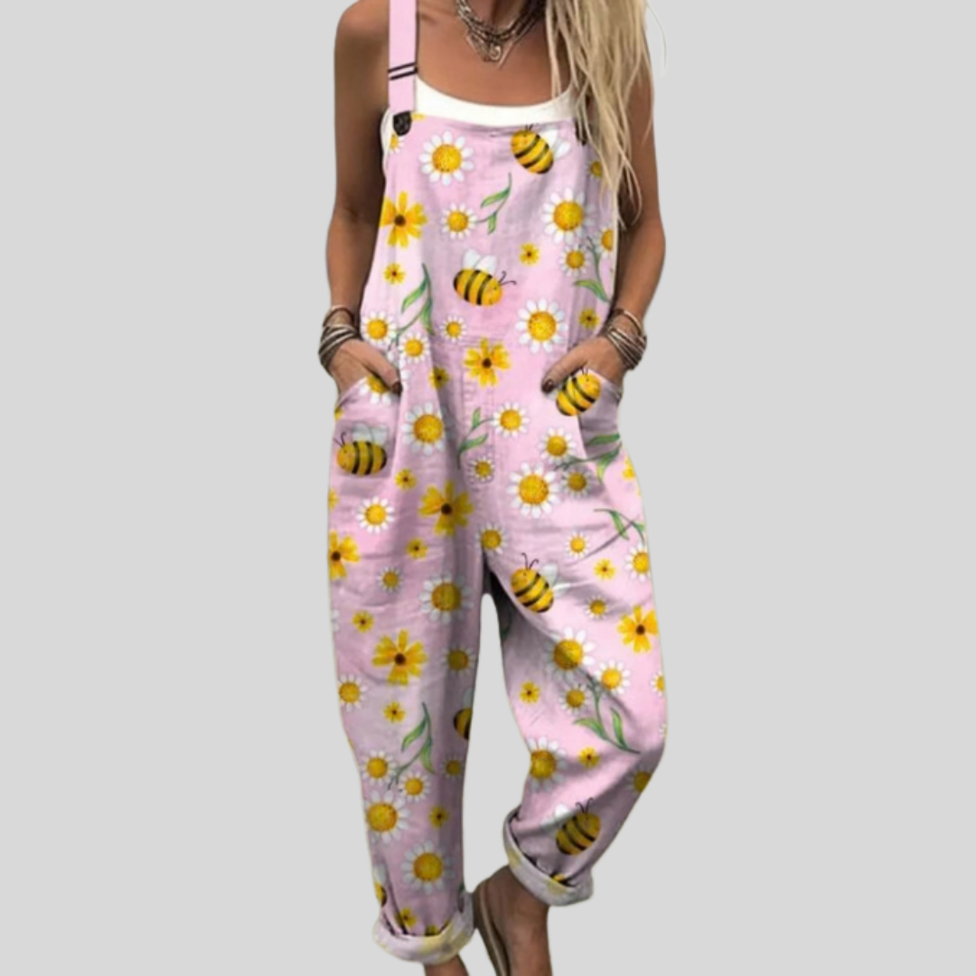 Pink Dungarees with Bees