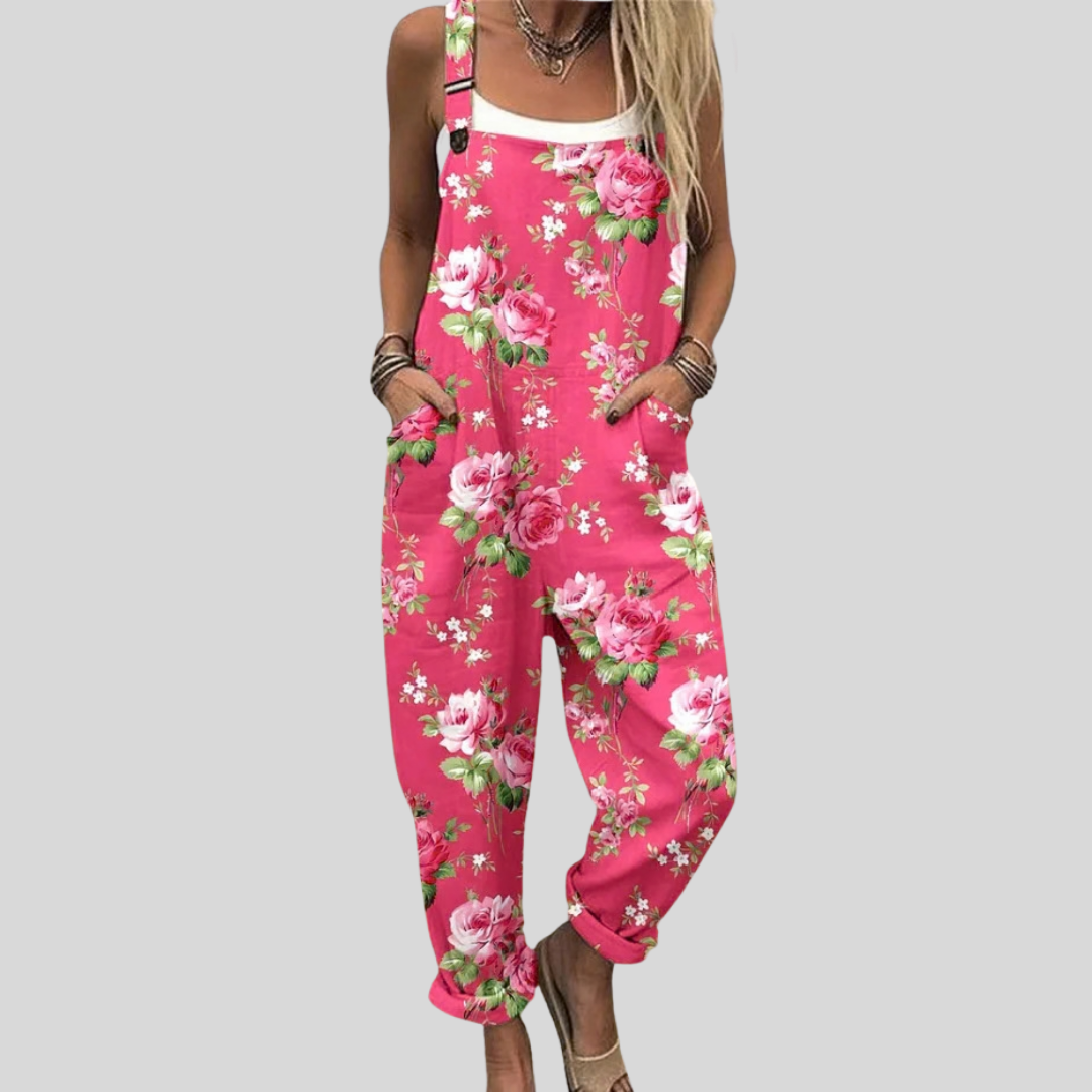 Pink Dungarees with Roses