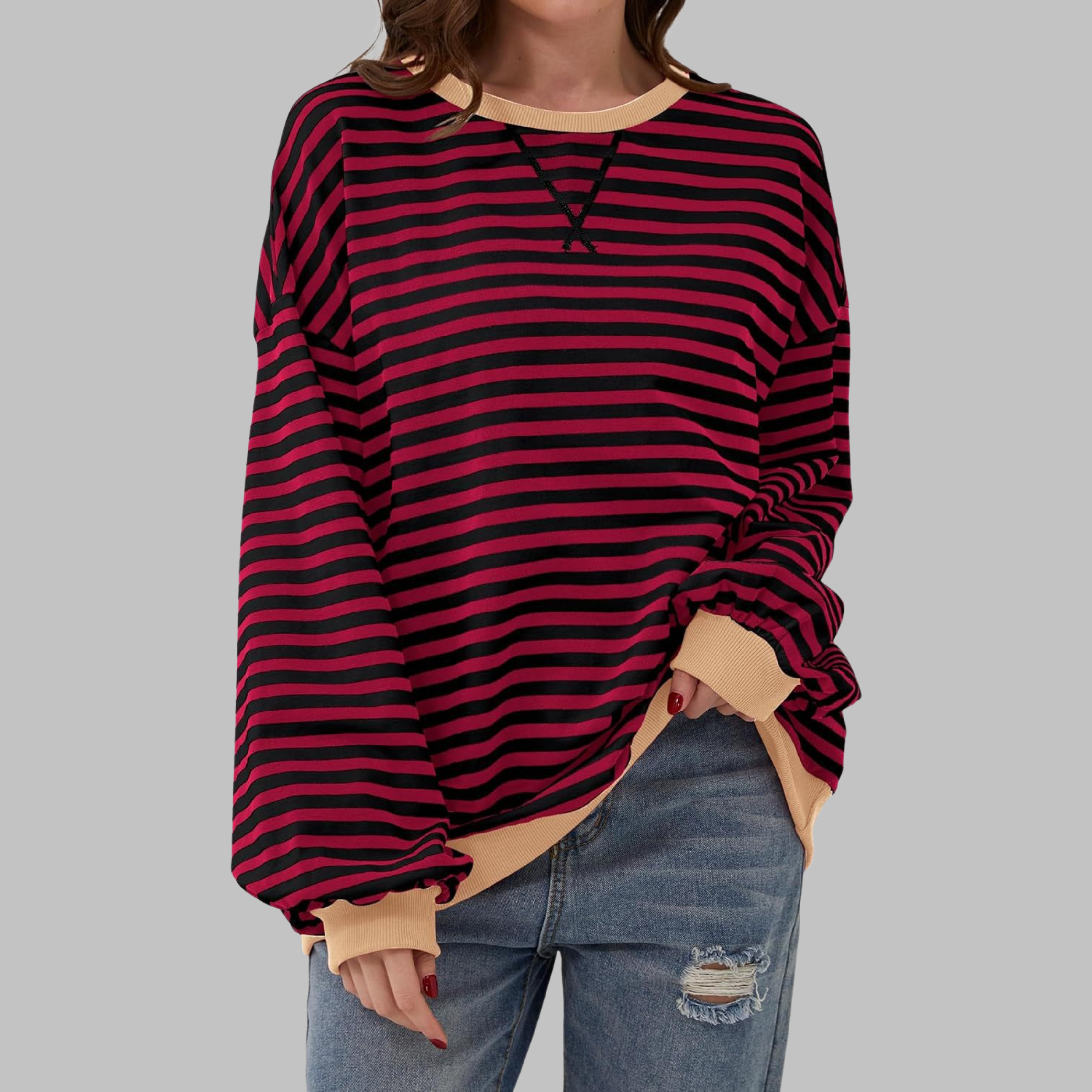 Luka | Casual Long Sleeve Striped Sweatshirt