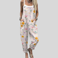 Floral Dungarees Soft Pink