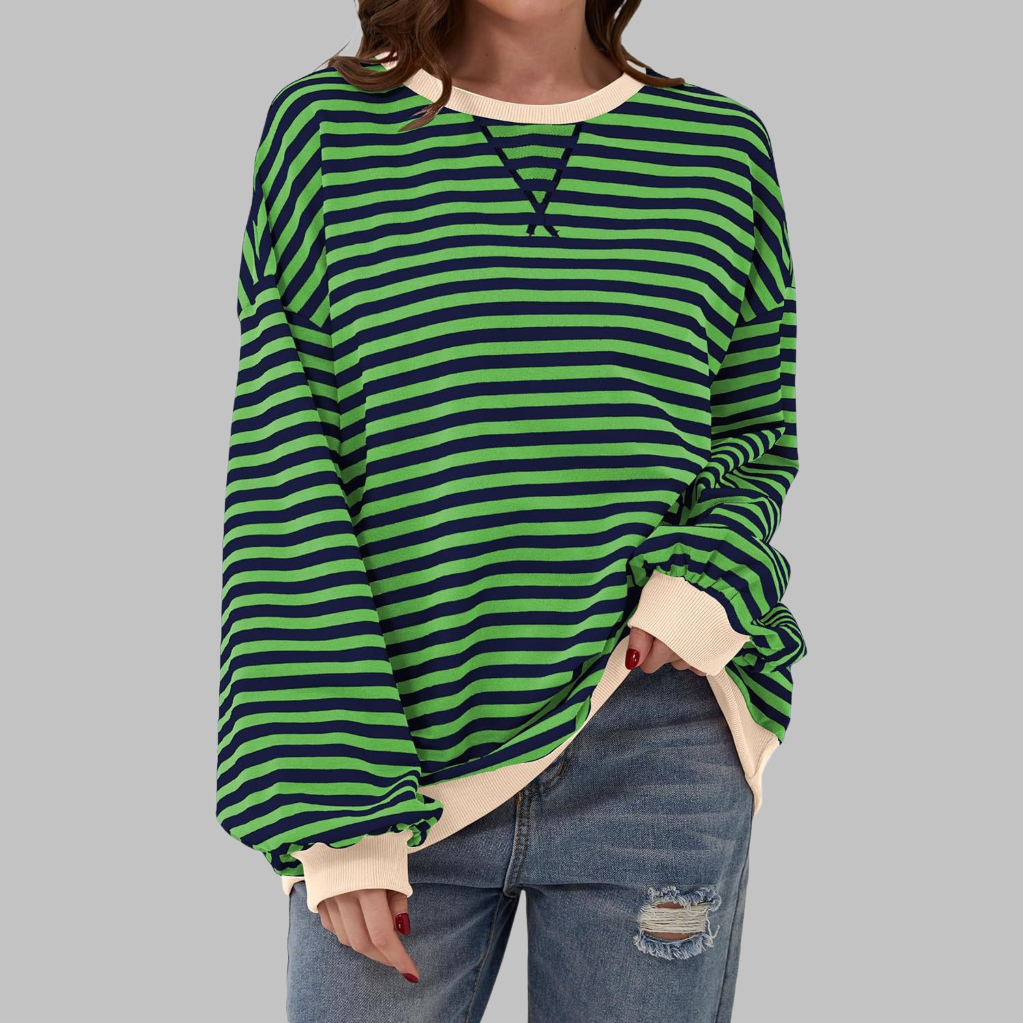 Luka | Casual Long Sleeve Striped Sweatshirt