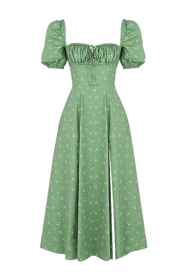 Aviana - Dress with Puff Sleeves Bloom