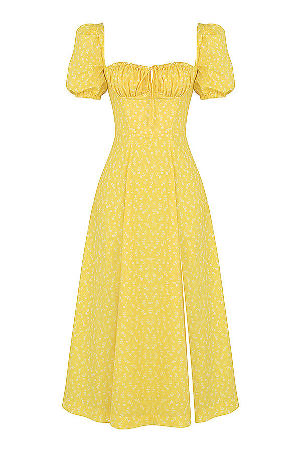 Aviana - Dress with Puff Sleeves Bloom