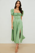 Aviana - Dress with Puff Sleeves Bloom