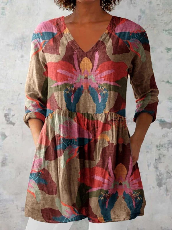 Alina | Long Blouse with Expressive Pattern