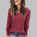 Deri | Comfy V Neck Long Sleeve Top