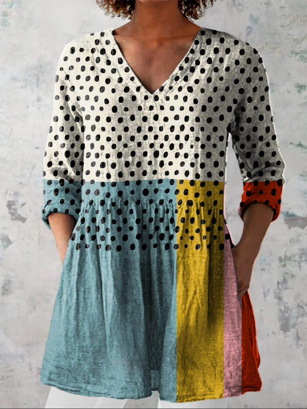 Nola | Long Blouse with Striking Pattern