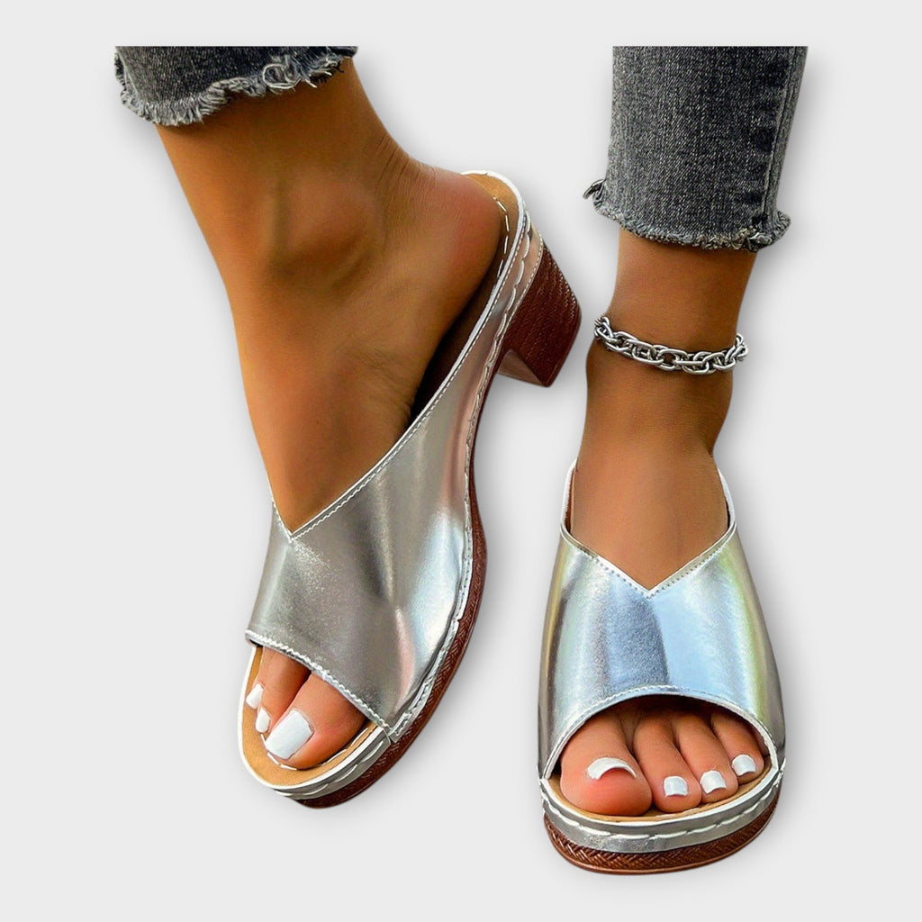 Sandals with Thick Sole and Open Heel Area