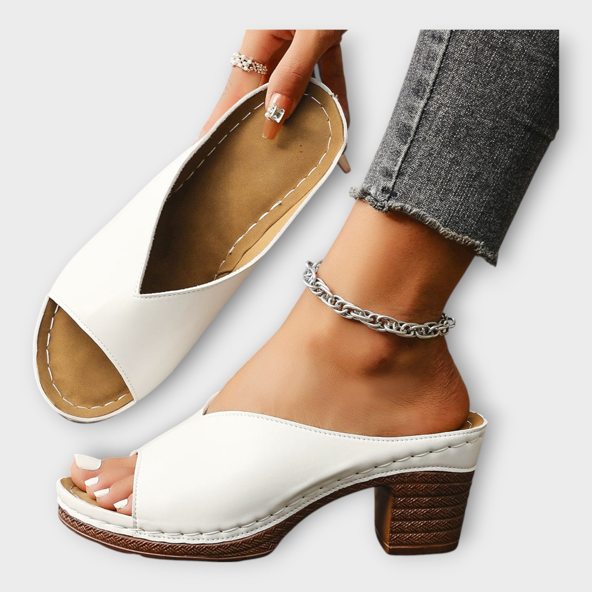 Sandals with Thick Sole and Open Heel Area