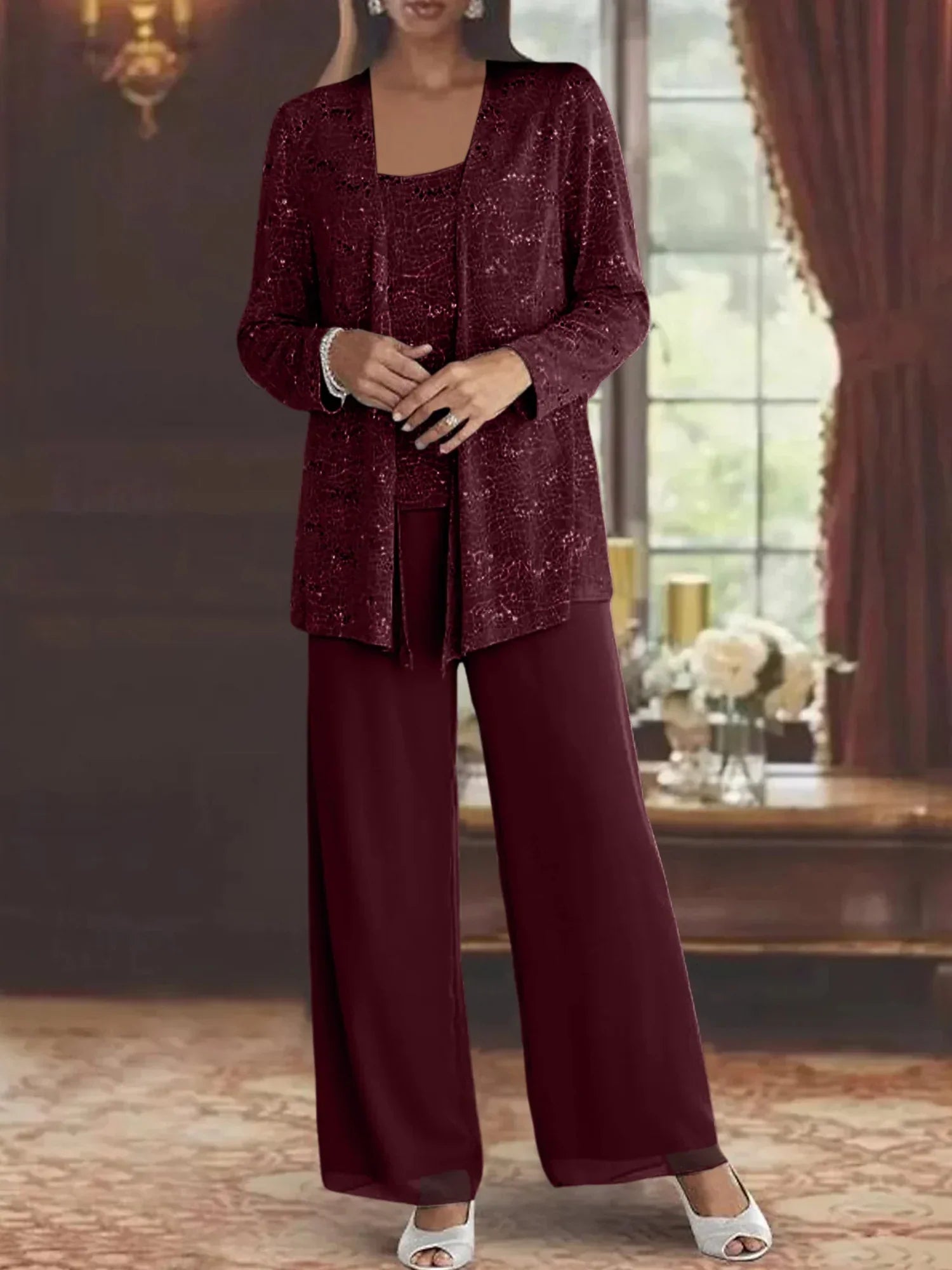 CHIFFON TROUSER SET FOR WOMEN