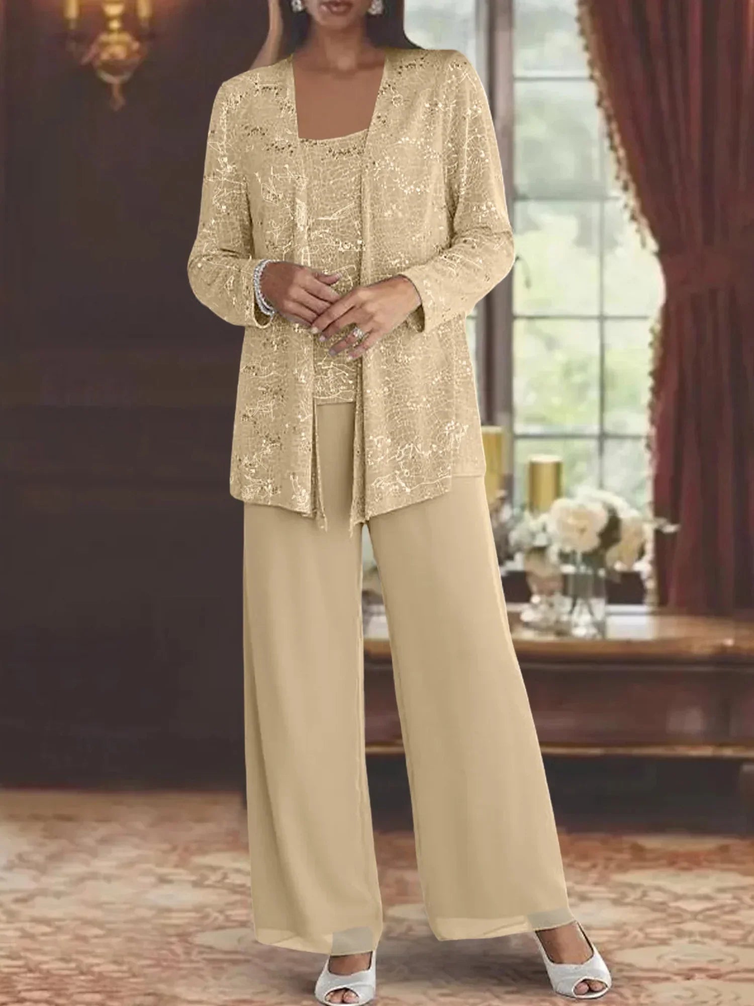 CHIFFON TROUSER SET FOR WOMEN