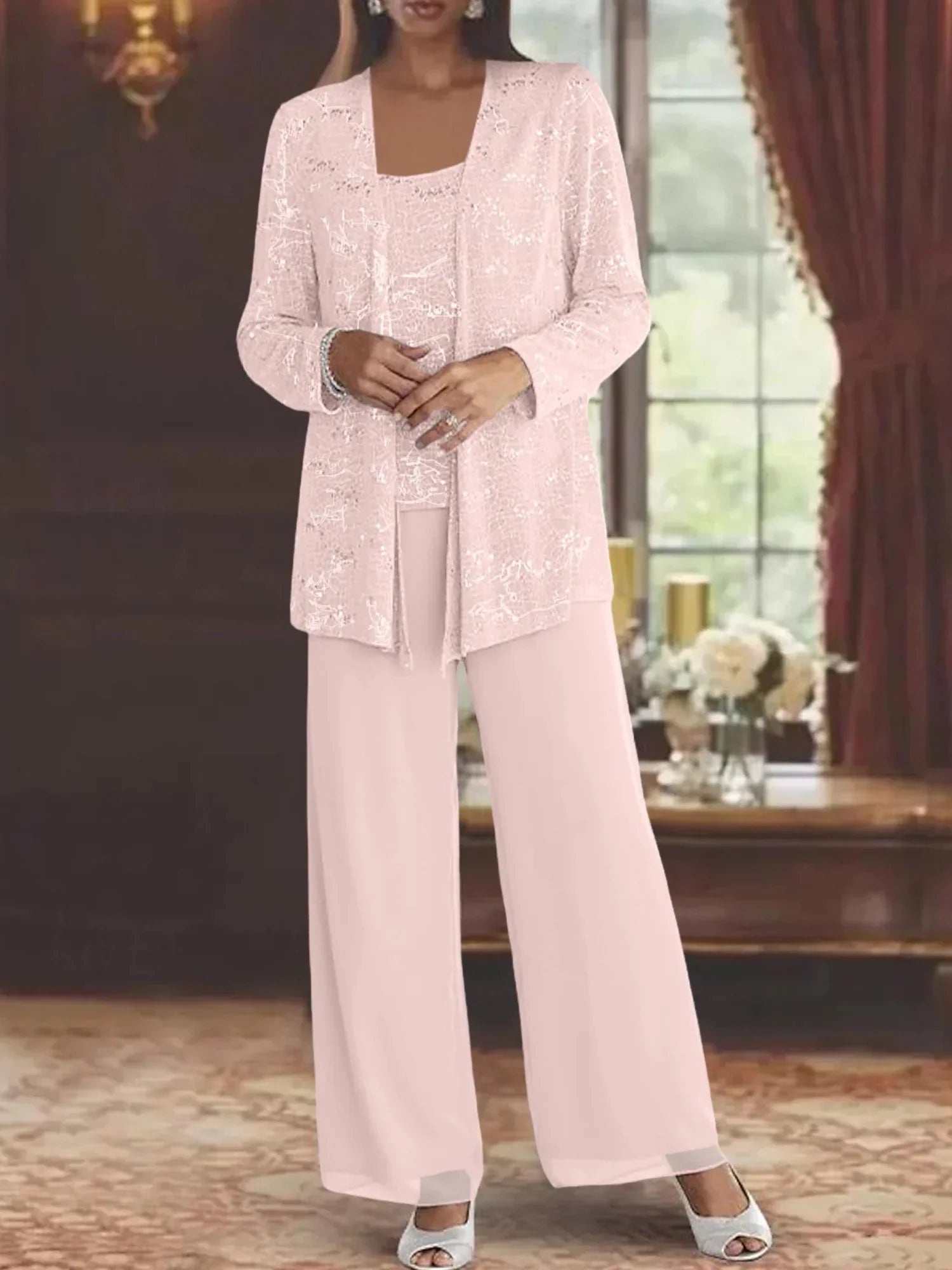 CHIFFON TROUSER SET FOR WOMEN