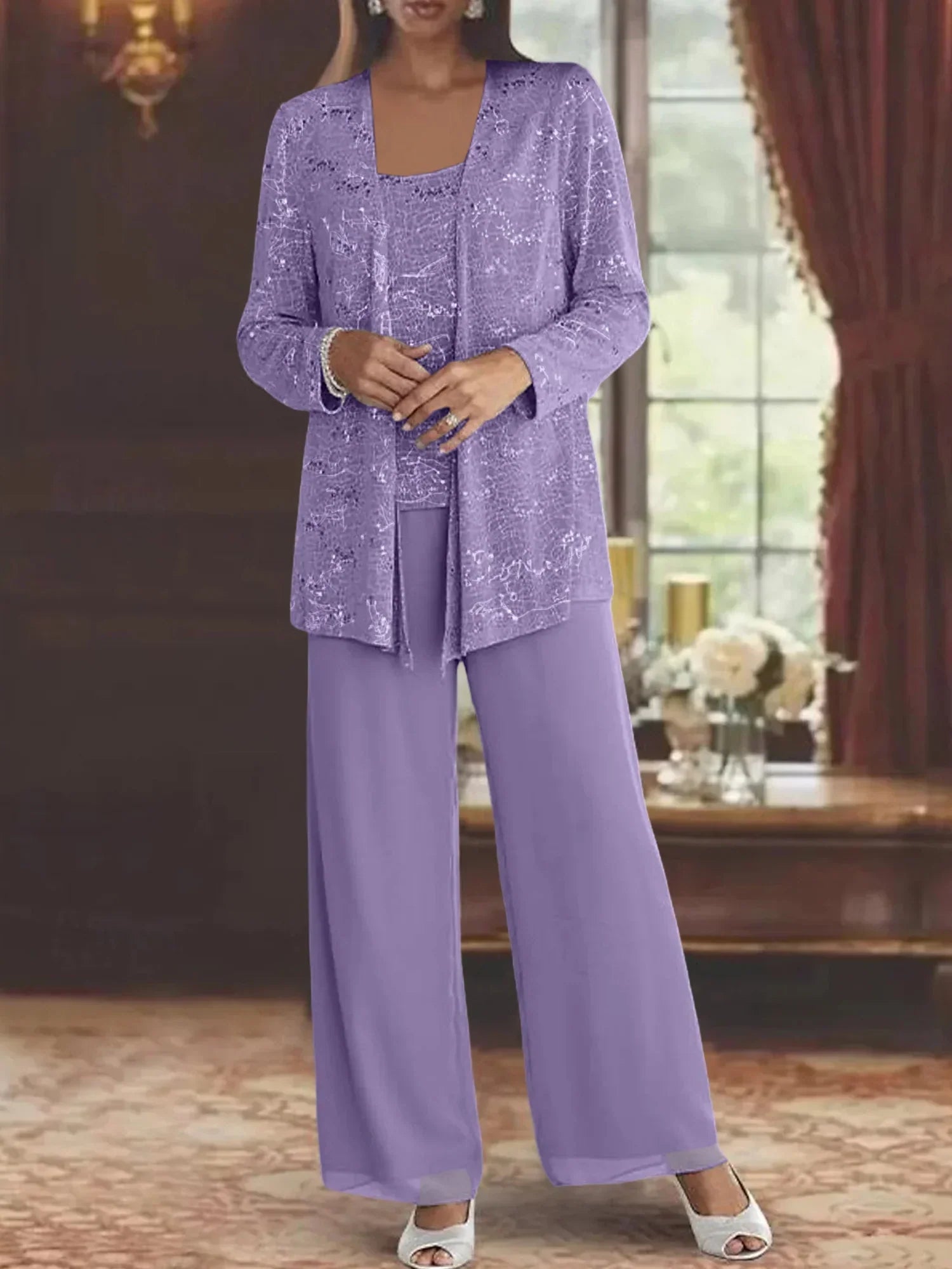 CHIFFON TROUSER SET FOR WOMEN
