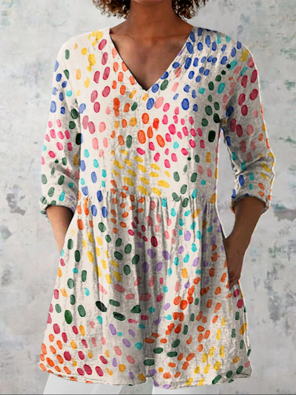 Noelle | Long Blouse with Striking Pattern
