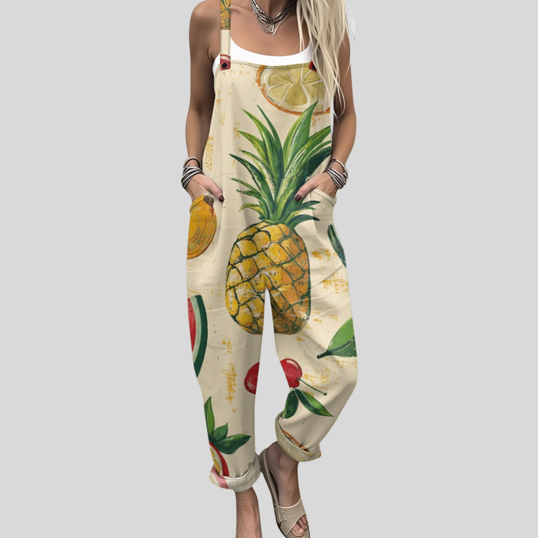 Dungarees with Tropical Fruits