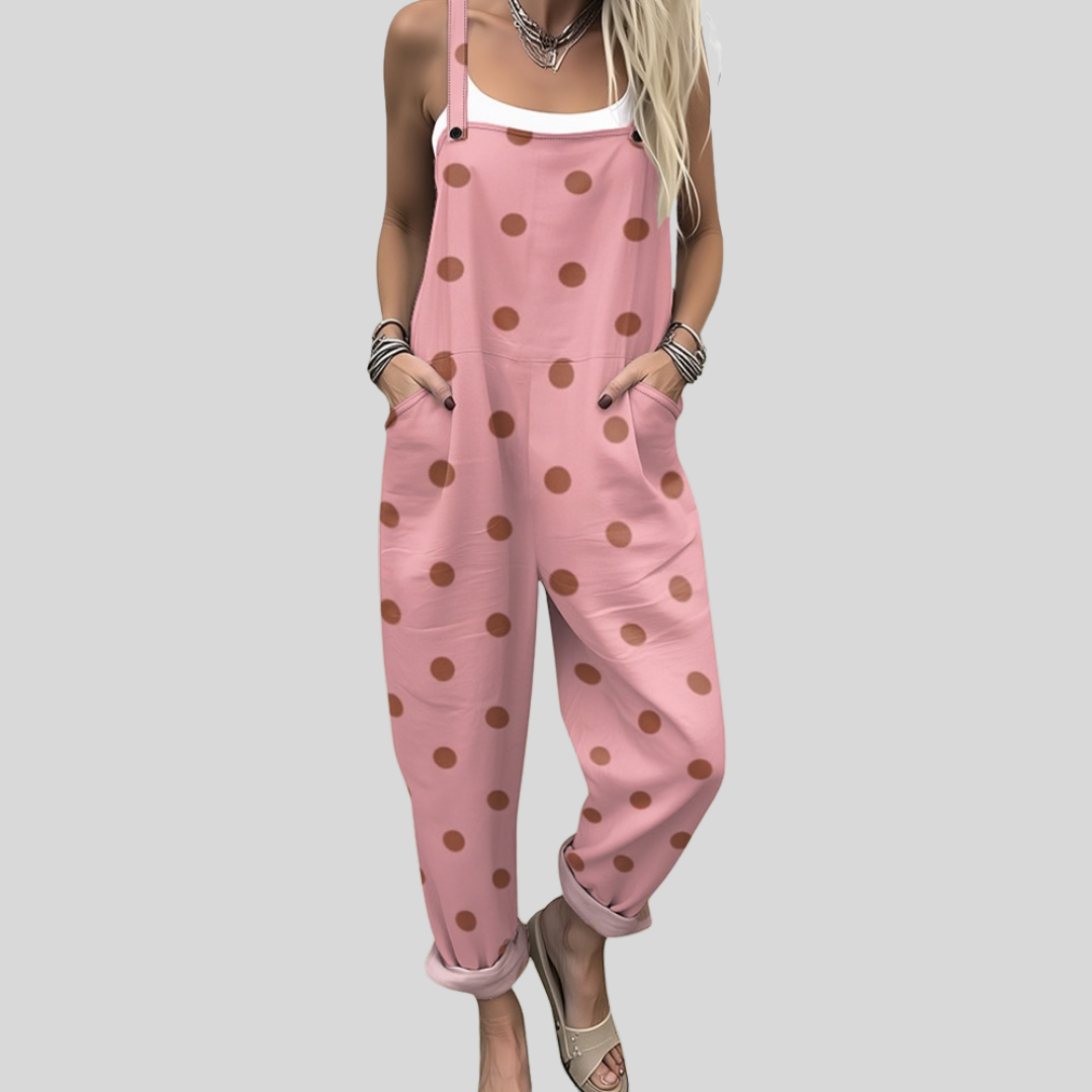 Dotted Dungarees Pink