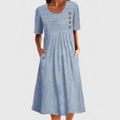 JARNA | MIDI LENGTH STRIPED DRESS