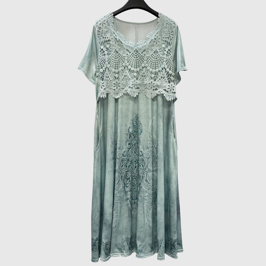 INDIGO | ELEGANT MIDI DRESS WITH FLORAL PATTERN