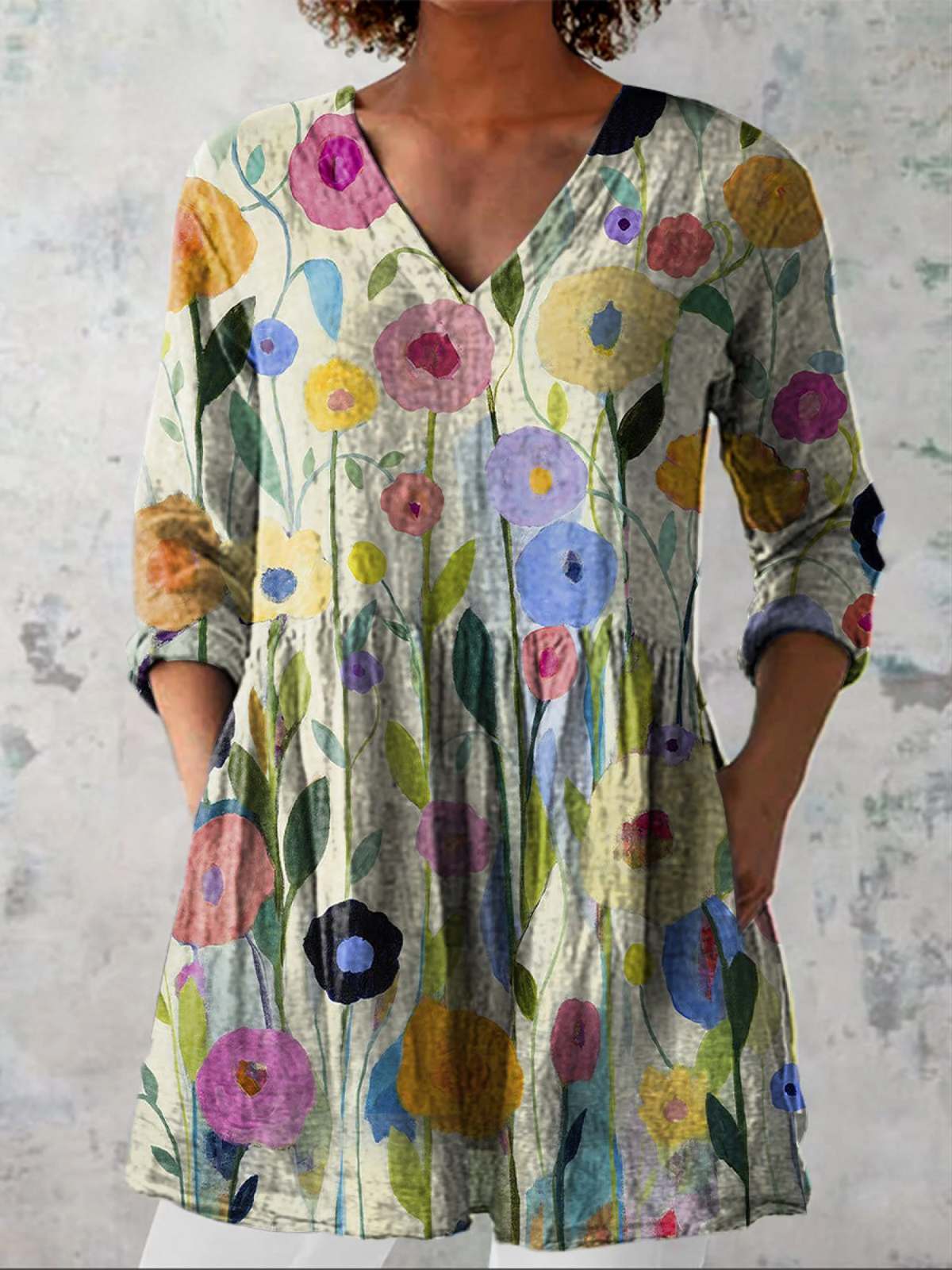 Remi | Long Blouse with Striking Pattern