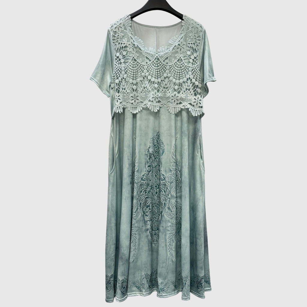 INDIGO | ELEGANT MIDI DRESS WITH FLORAL PATTERN