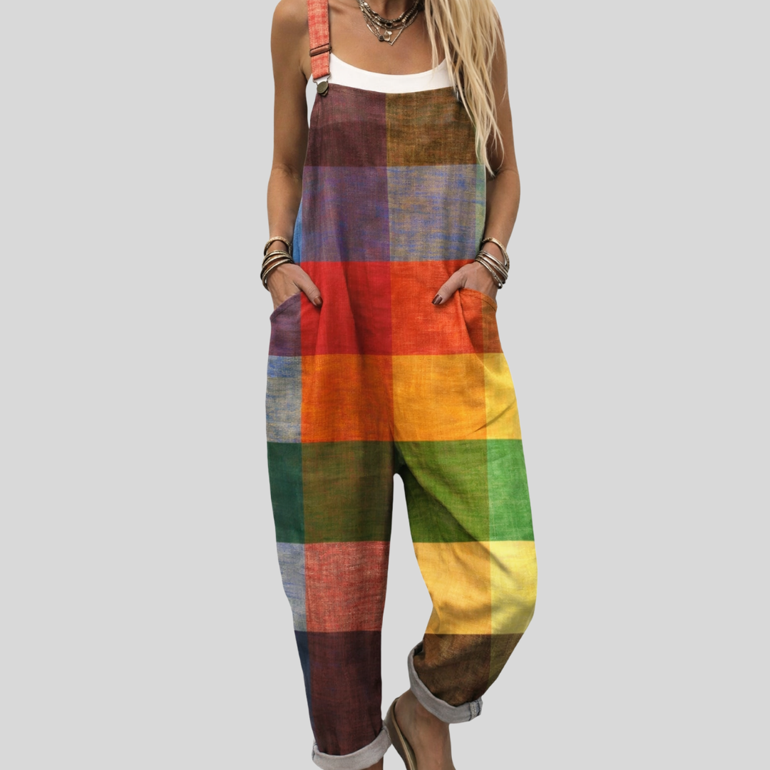Colourful Dungarees in Patchwork Look