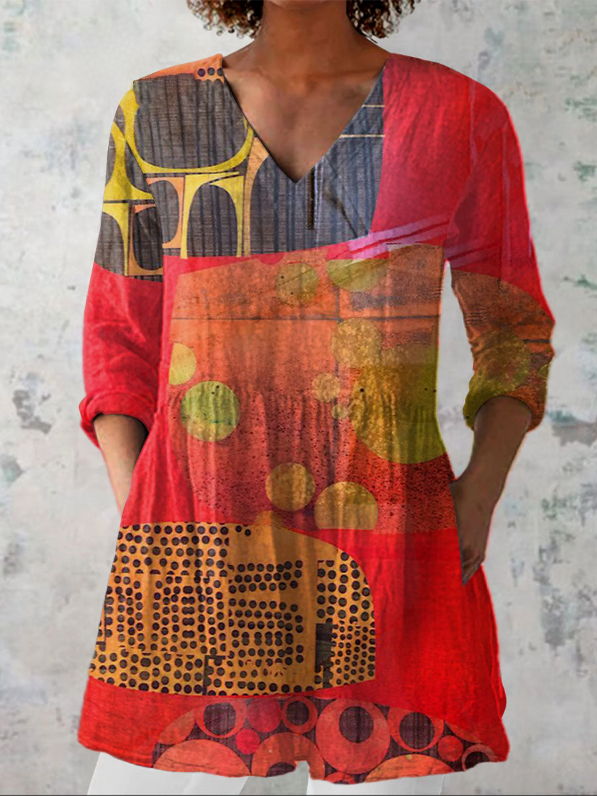 Skylar | Long Blouse with Striking Pattern