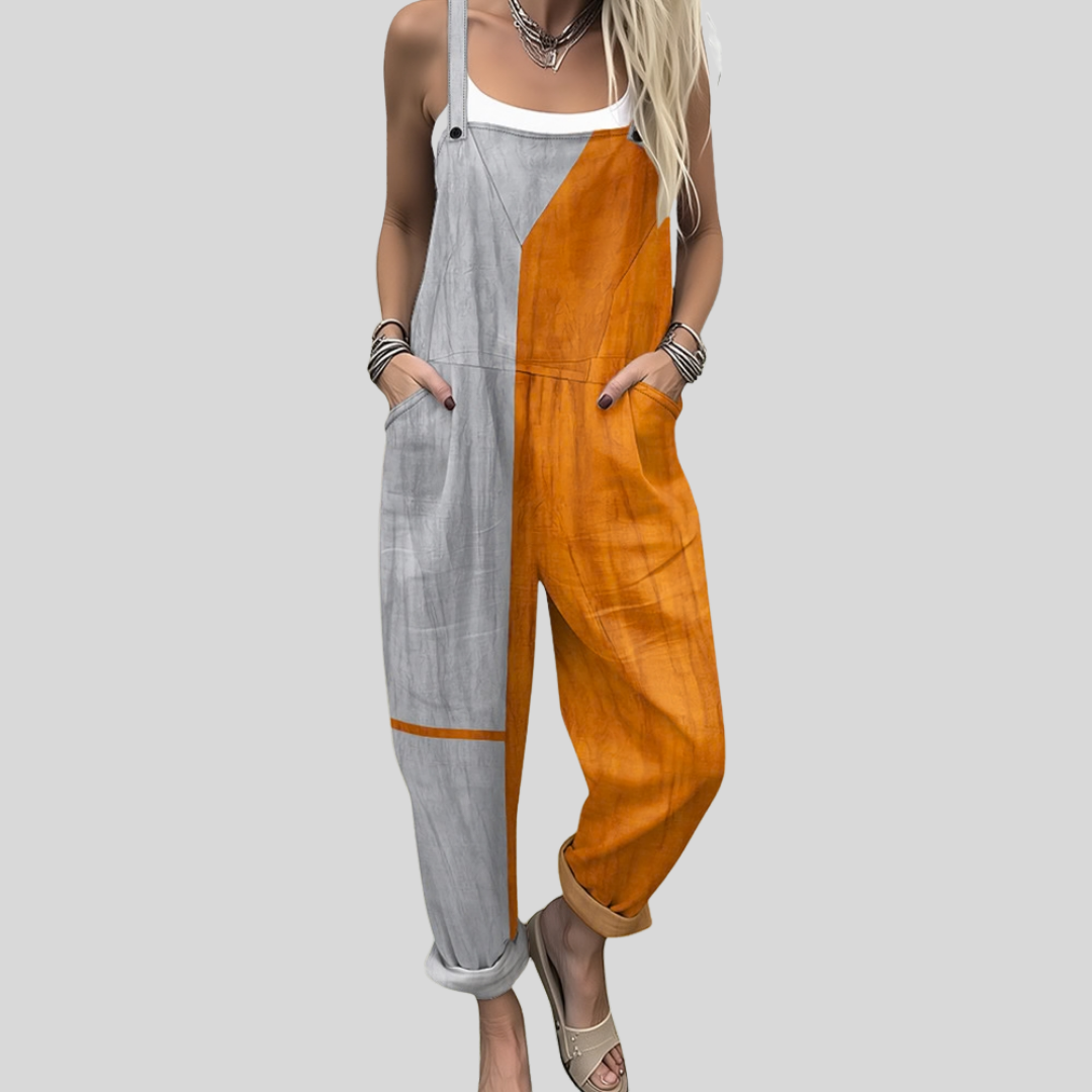 Dungarees Colour-Block Grey-Orange