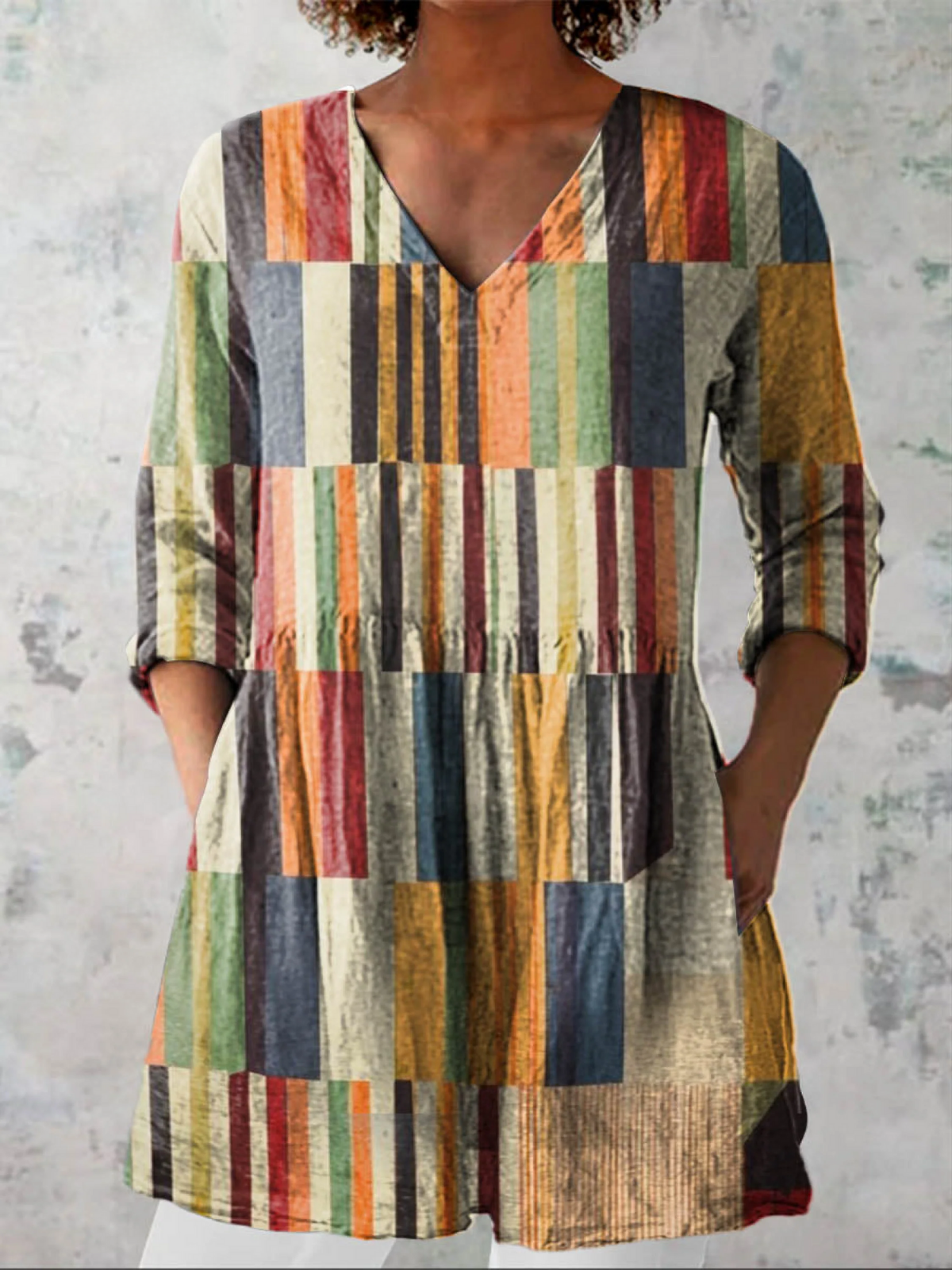 Avery | Long Blouse with Striking Pattern