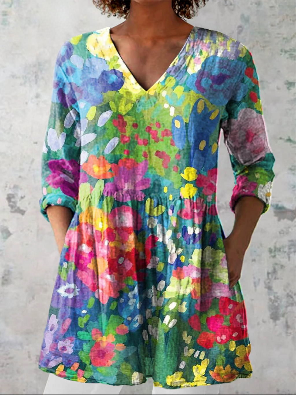 Eden | Long Blouse with Striking Pattern