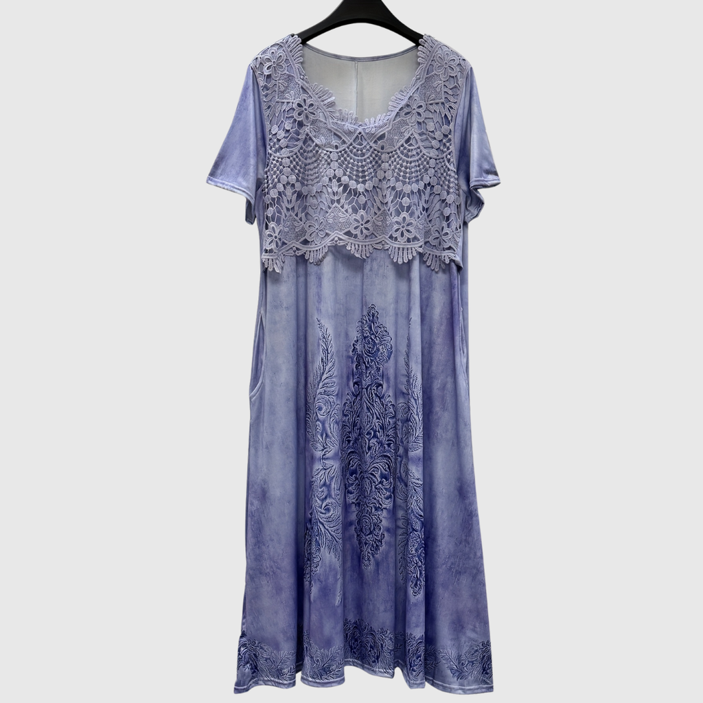 INDIGO | ELEGANT MIDI DRESS WITH FLORAL PATTERN