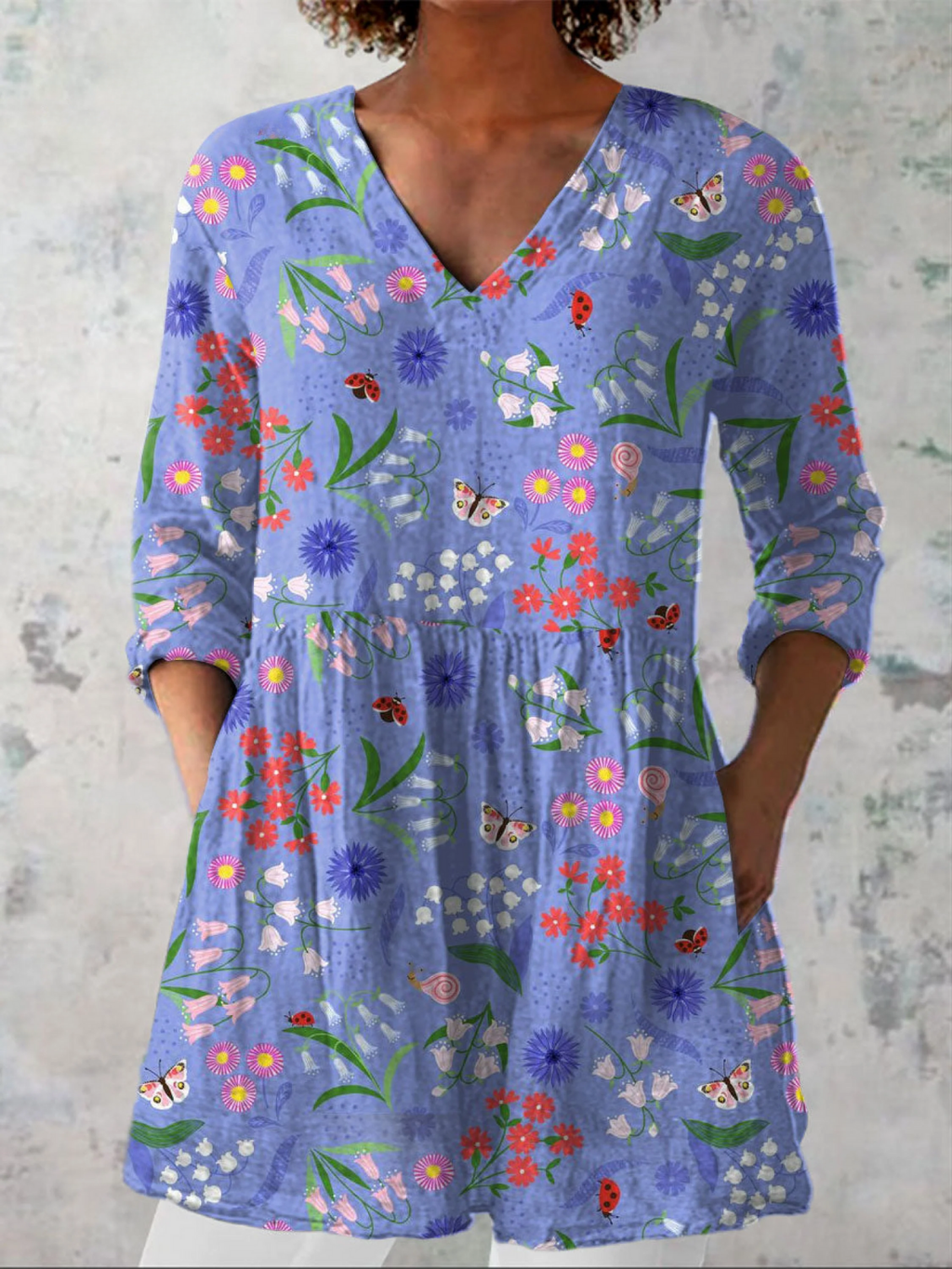 Amelie | Long Blouse with Expressive Pattern