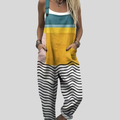 Colour-Block Dungarees Petrol-Yellow