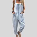 Striped Dungarees Blue-White