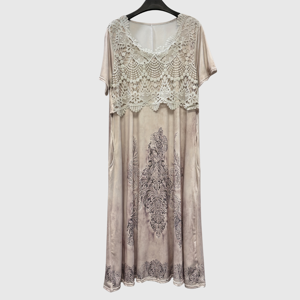 INDIGO | ELEGANT MIDI DRESS WITH FLORAL PATTERN