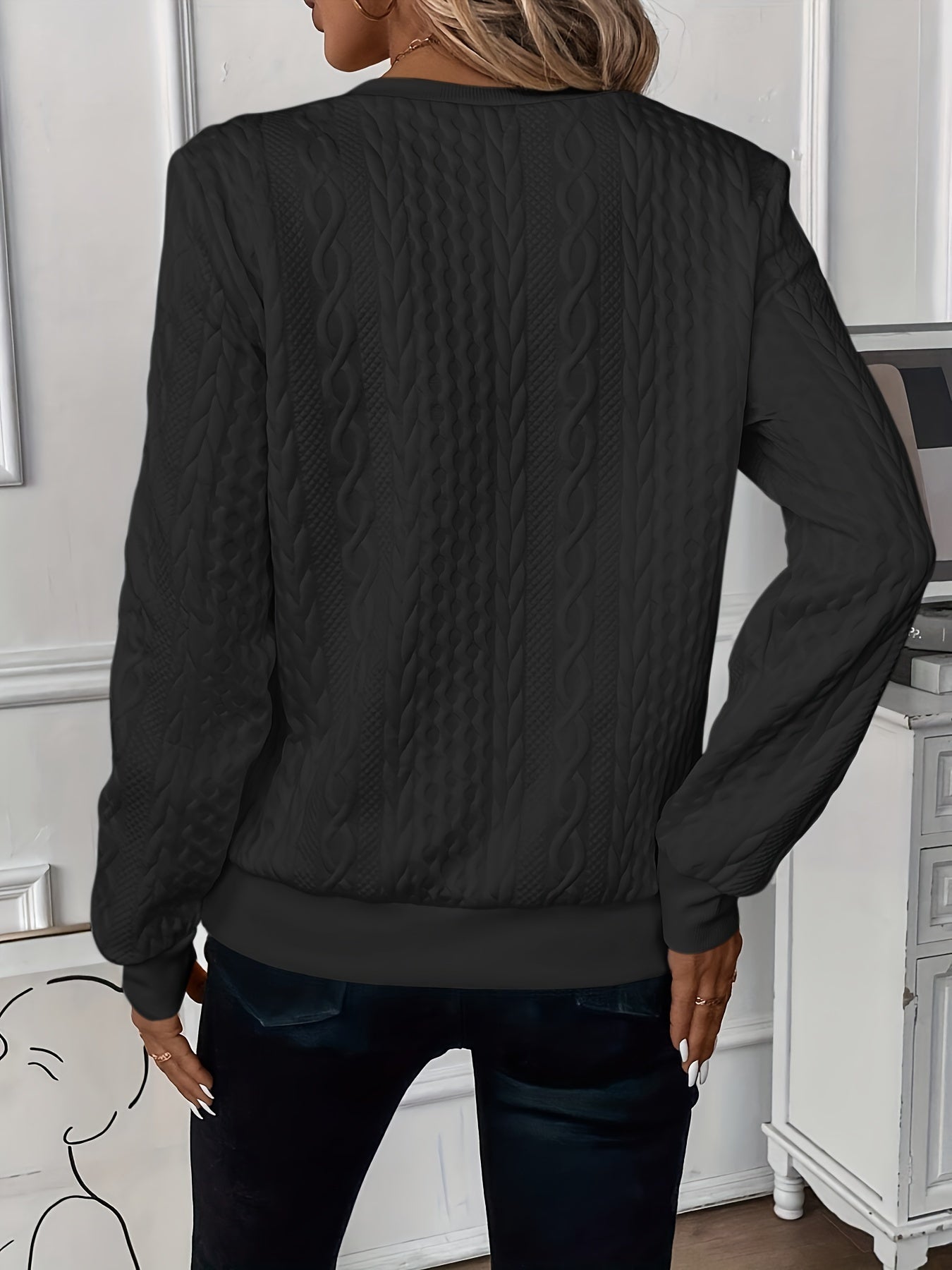 Amalie - Cable Knit Zip Sweater for Women