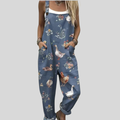 Dungarees with Goose Motif Blue