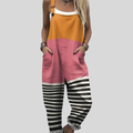 Colour-Block Dungarees Orange-Pink