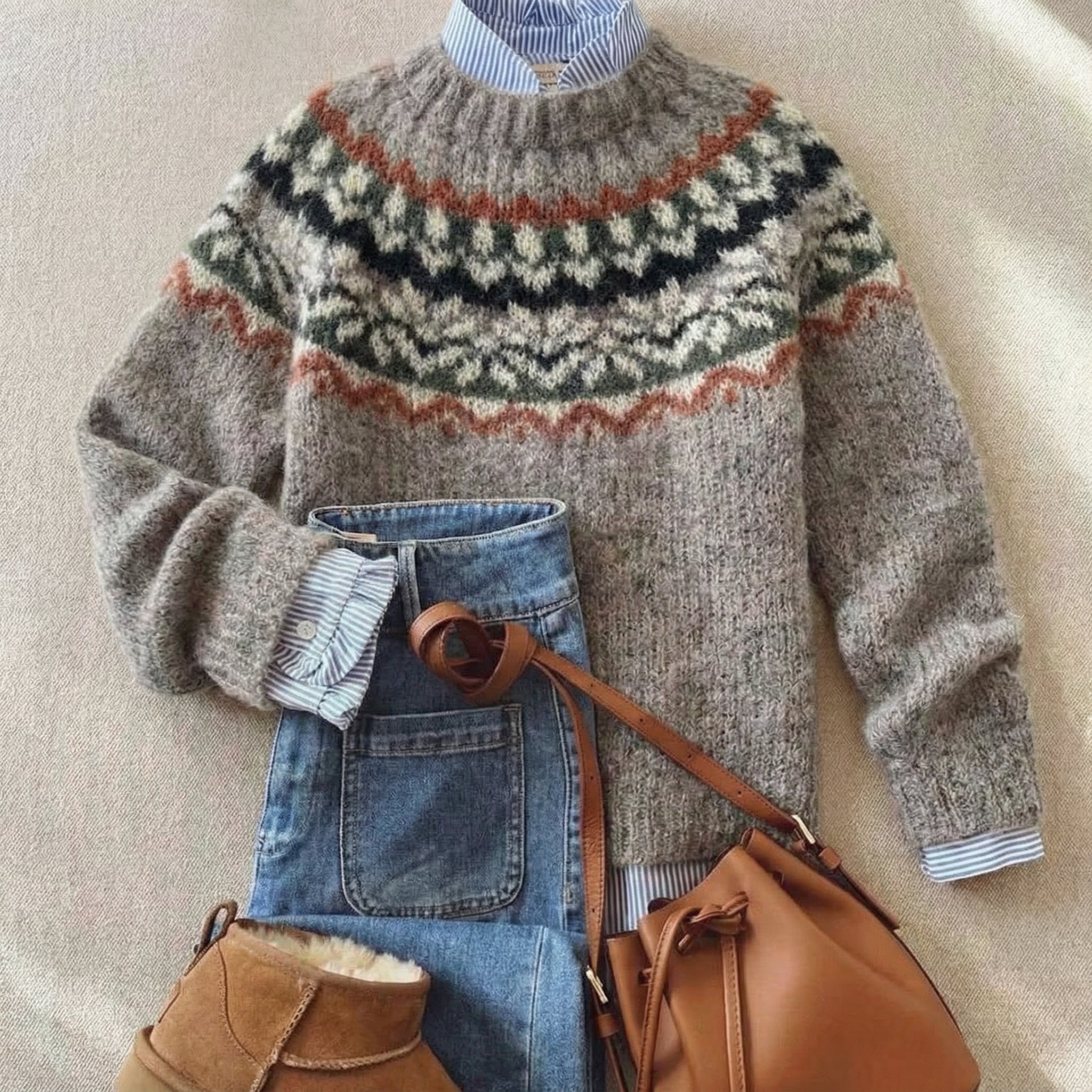 Maurine | Vintage Nordic Pattern Jumper
