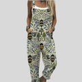 Dungarees with Bees Sage Green