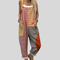 Colour-Block Dungarees with Stripes