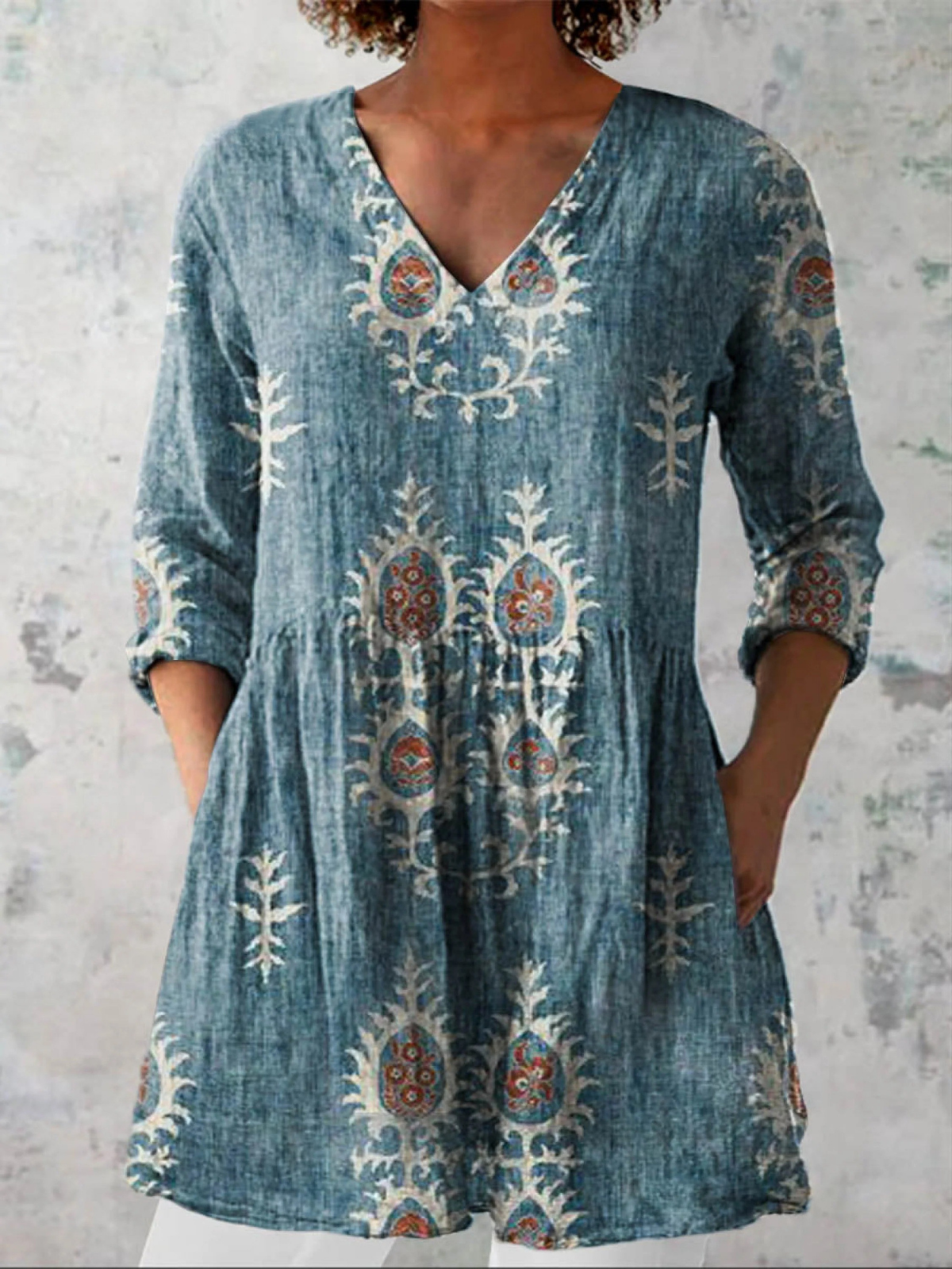 Blair | Long Blouse with Striking Pattern