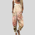 Dungarees with Watercolour Roses Cream
