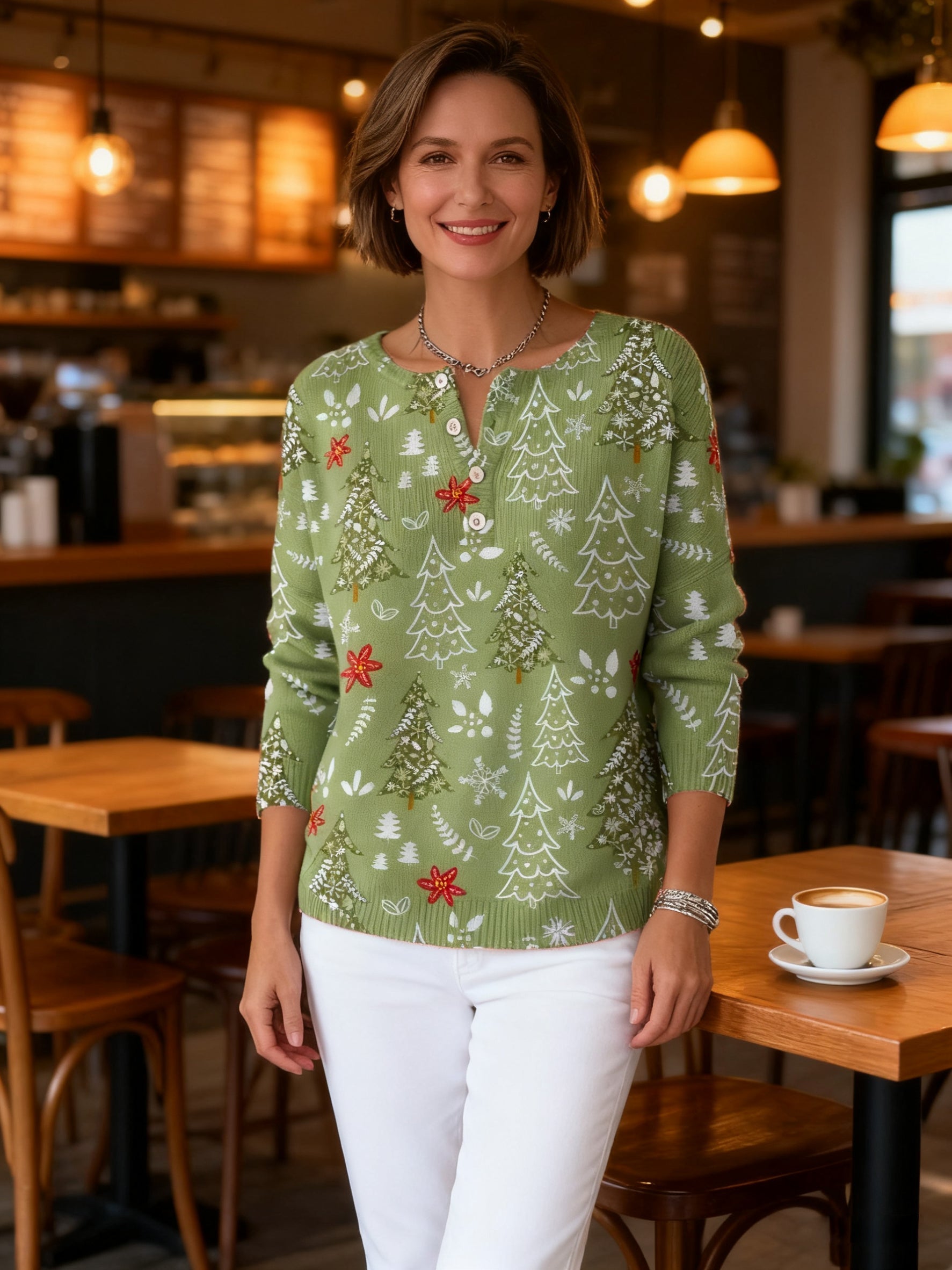 Sofía | Christmas Sweater with Buttons