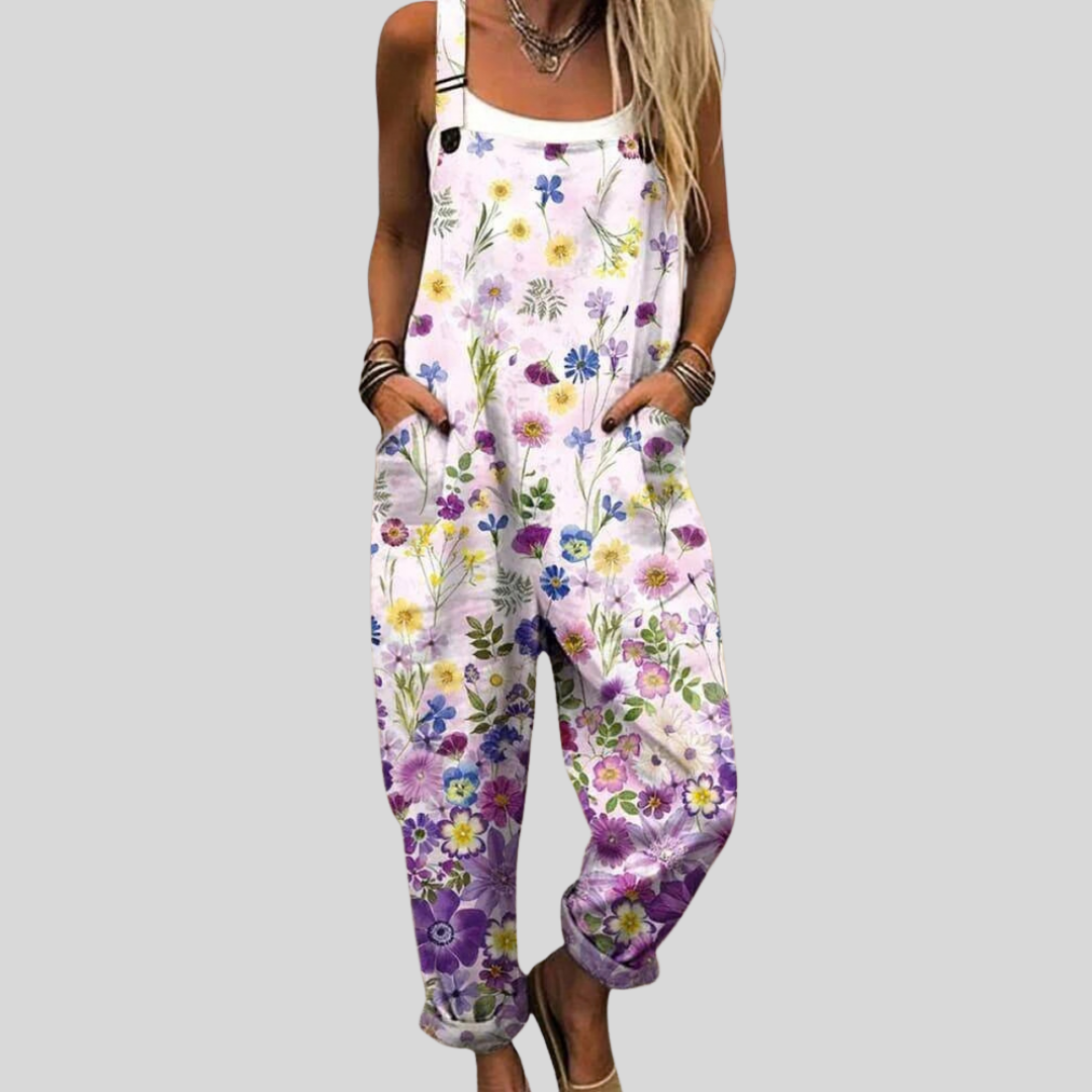 Dungarees with Wildflowers in Lilac
