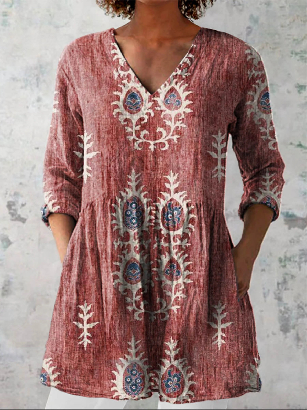 Blair | Long Blouse with Striking Pattern