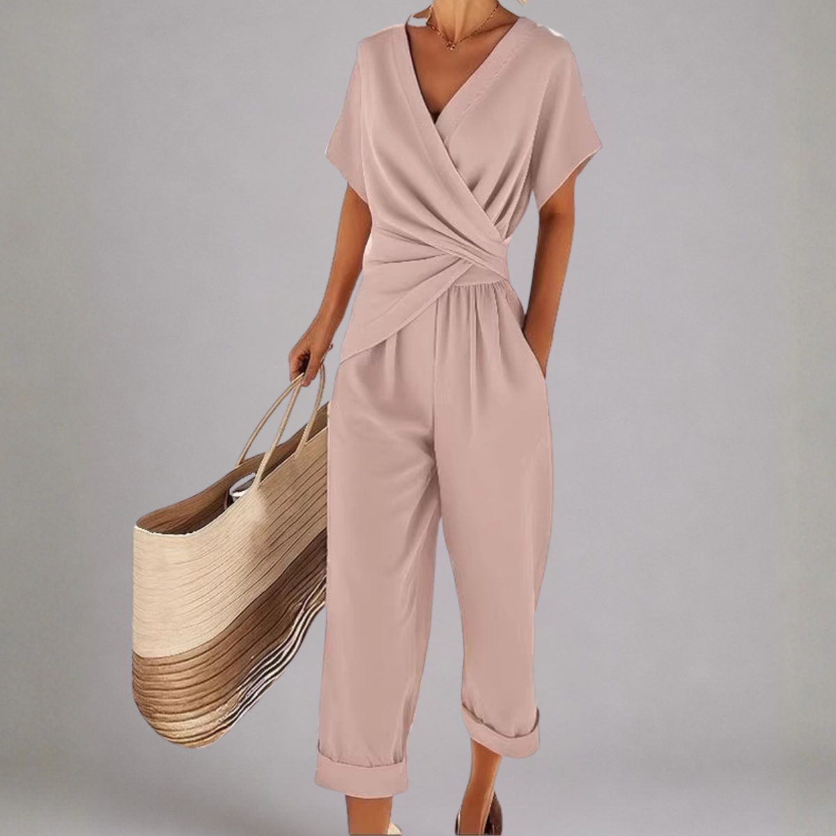 SET MET BREDE BROEK IN WIKKELSTIJL VOOR VROUWEN