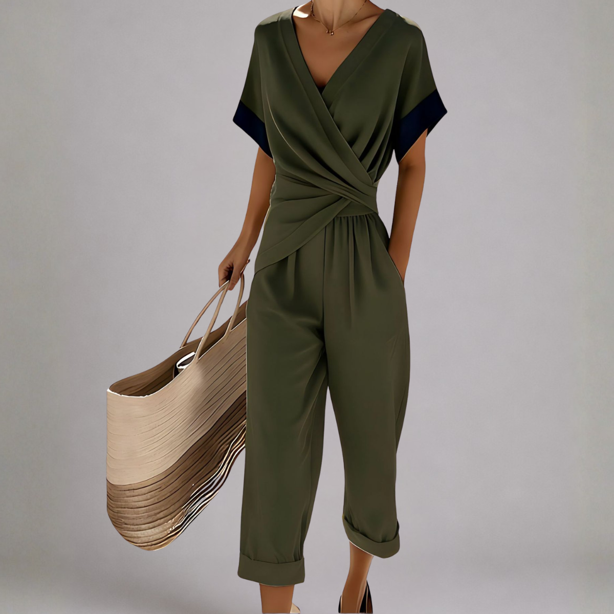 SET MET BREDE BROEK IN WIKKELSTIJL VOOR VROUWEN